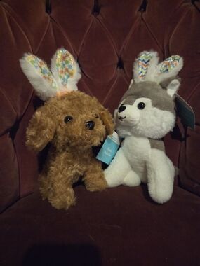 Plush Puppy with Bunny Ears - Brown - Unbranded